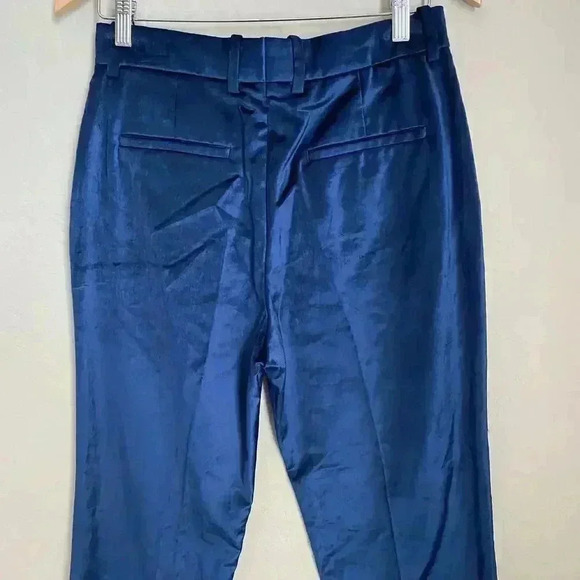 Rag & Bone Libby Velvet Cropped Pants Denim Blue Size 4 - Picture 7 of 15